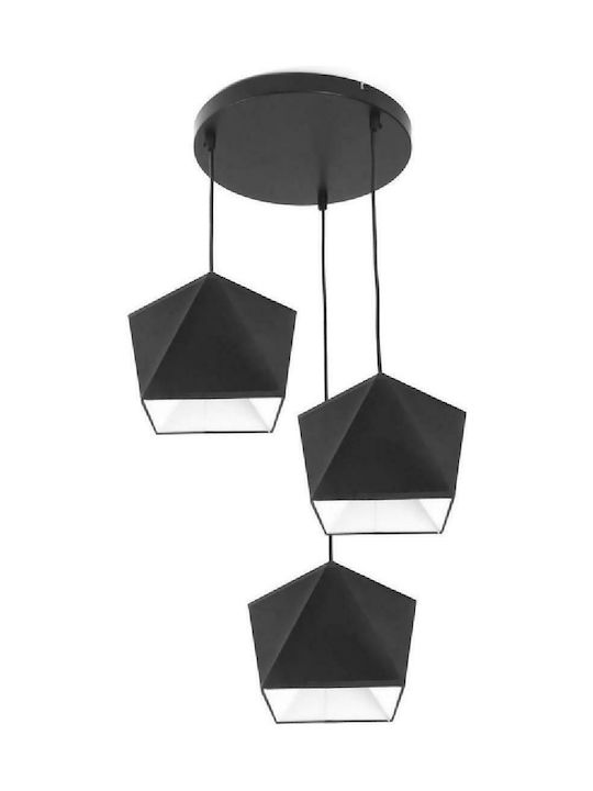 Powertech Pendant Light Black with Socket E27 25cm
