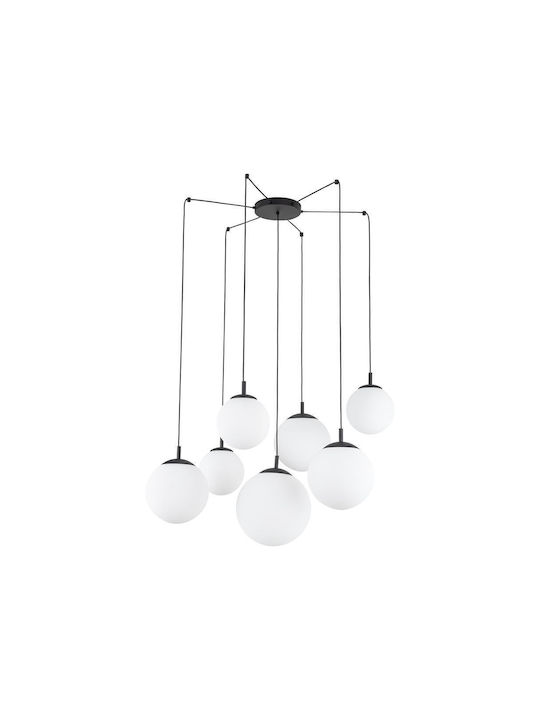 TK Lighting Κρεμαστό Φωτιστικό Ασημί για 7 Λαμπτήρες E27