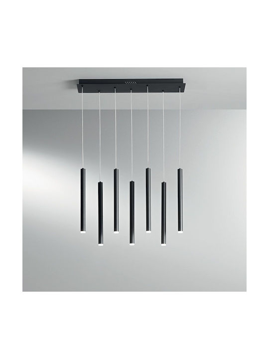 Fan Europe Led-Pype-SQ7 Hängelampe Schwarz Schiene 200x41x200cm.