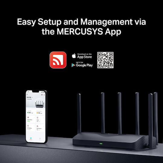 Mercusys MR47BE v2 Drahtloser Wi‑Fi 7 Router mit 4 2,5-Gigabit Ethernet LAN-Verbindungen