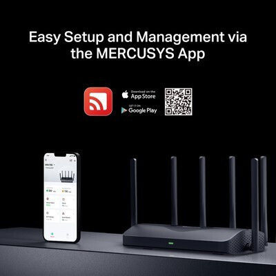 Mercusys MR47BE v2 Drahtloser Wi‑Fi 7 Router mit 4 2,5-Gigabit Ethernet LAN-Verbindungen