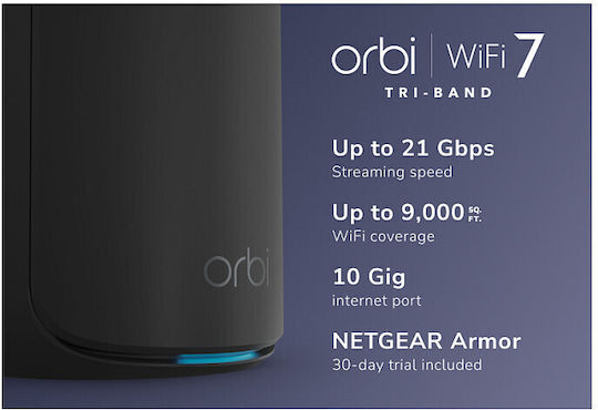 NetGear Orbi 870 WiFi Mesh Network Access Point Wi‑Fi 7 σε Τριπλό Kit