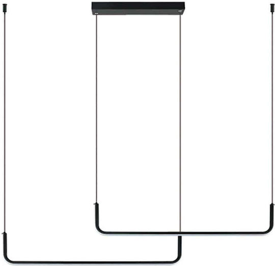 Zambelis Lights LED Κρεμαστό Φωτιστικό Μαύρο 120x7x220εκ.