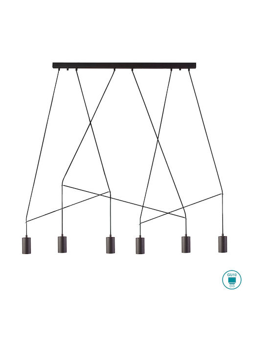 Nowodvorski Imbria Black Pendant Light Black Grid for 6 Bulbs GU10