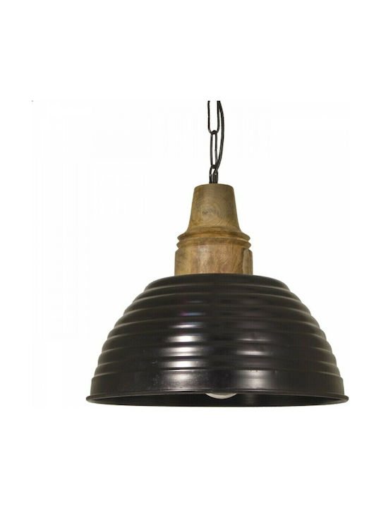 Zaros Hängelampe Schwarz Glocke mit Fassung E27 44x44x38cm.