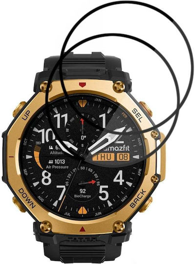 Pack 2 Screen Protector Amazfit T-rex 3 Pro 48mm Scratch Protection Set Sticker Nano Flex Black