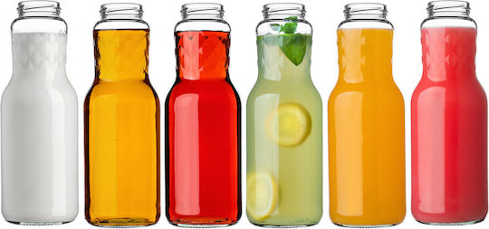 Glass Juice Bottles 1l + Golden Caps Fi53 3 Pcs