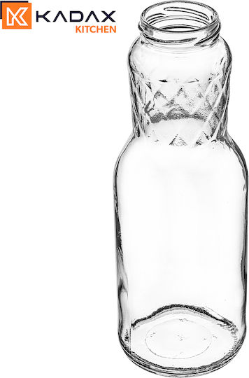 Glass Juice Bottle 1l + White Cap Fi53 1 Pc