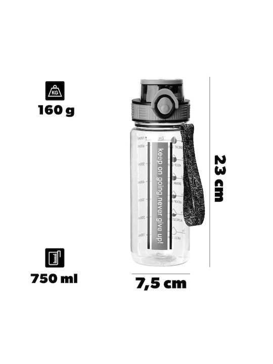 Kadax Αθλητικό Παγούρι Πλαστικό 750ml Μαύρο