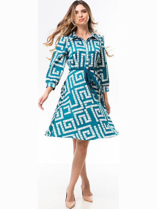 Esmeralda Rochie Mini De Seară Din Satin Turcoaz