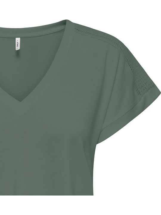 Life Women's Blouse with V Neckline Khaki