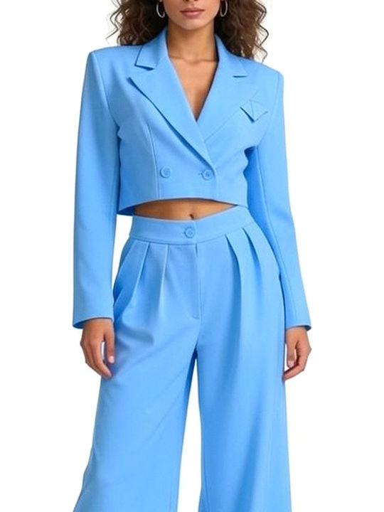 Damenhose Hellblau Caprihose