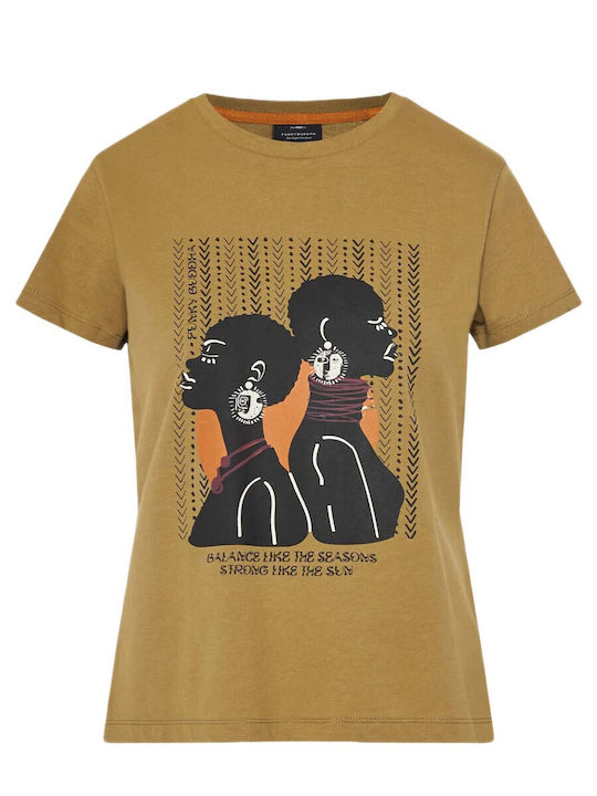 Γυναικείο T-shirt Λαδί
