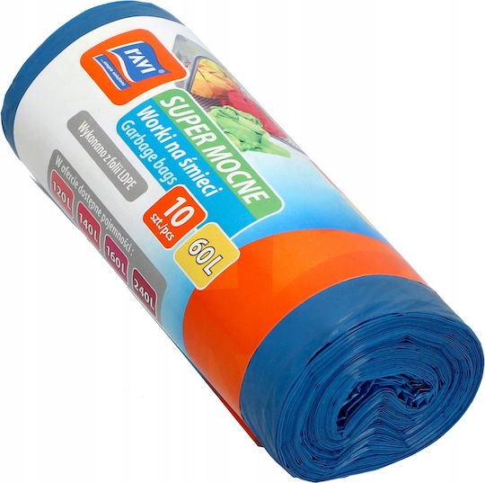 RAVI Σακούλες Απορριμάτων Χωρητικότητας 60lt 80x60cm 10τμχ Μπλε