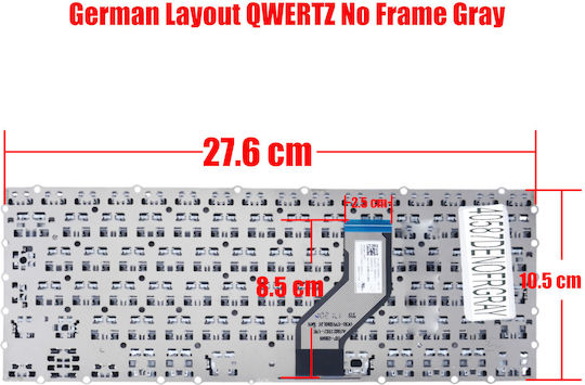 German Keyboard for Laptop Asus Novago TP370 TP370Q TP370QL TP370QL-1A TP370QL-EL002T TP370QL-EL019T TP370QL-ET001T TP370QL-ELD003T 90NR0061-M00270 0KNR0-2101GE00 DE No Frame Gray Code 40587denofrgray