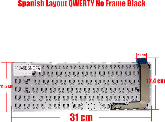 Spanish Laptop Keyboard Asus Vivobook Max X441 X441s X441sa X441sc X442uq 90nb0c92-r31us1 90nb0c94-r31us1 90nb0c95-r31us1 ES No Frame Black Code 41348esnofr