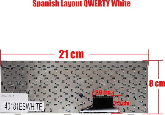 Spanish Laptop Keyboard For Asus Eee Pc 700 Epc700 701 900 901 900a 900hd V072462ak1 04gn021kus00-1 0kna-012uk03 Mp-07c63us Pk37b003f00 Es White Code 40181eswhite