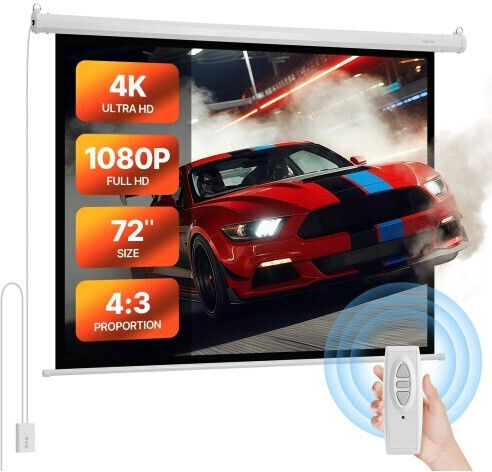 Vevor Electric Projection Screen for Projector for Wall/Ceiling with 4:3 Aspect Ratio / 72"