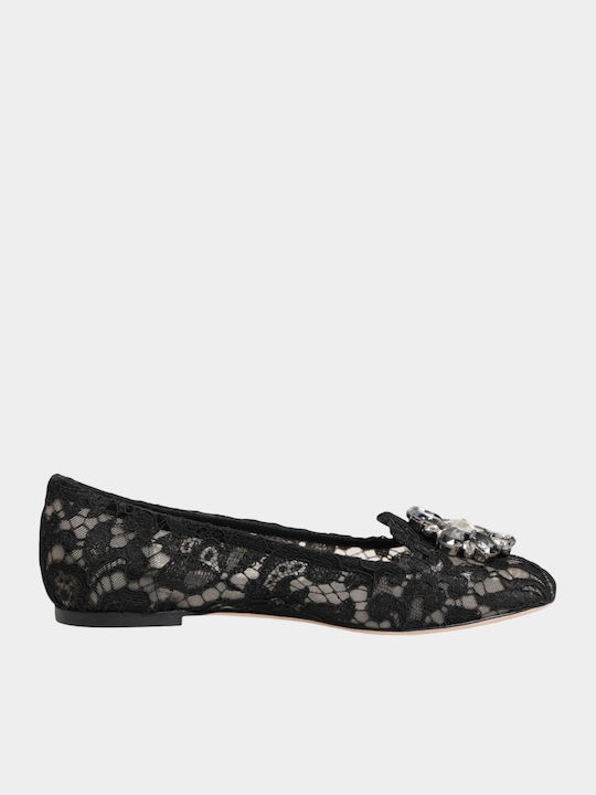 Dolce & Gabbana Leder Damen Mokassins in Schwarz Farbe