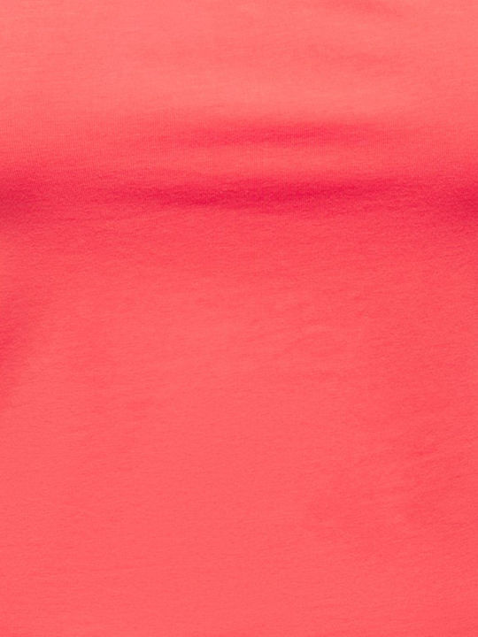 Γυναικείο Καλοκαιρινό Crop Top Βαμβακερό με Τιράντες Hot Coral