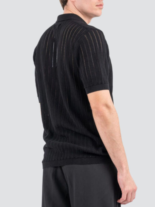 Polo Blouse Short Sleeve Black