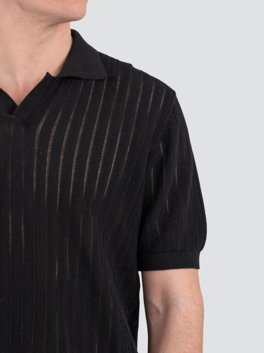 Polo Blouse Short Sleeve Black