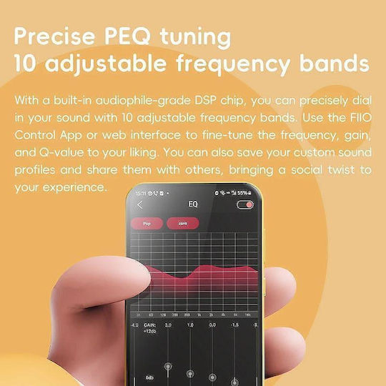Fiio Snowsky Tiny A Черен – Преносим USB DAC & Усилвател За Слушалки 10-лентов PEQ PCM 384kHz/DSD256 3.5mm + Type-C Зареждане