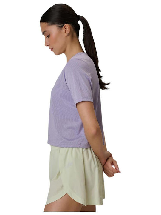 Functional Women's Short Sleeve Purple Blouse
