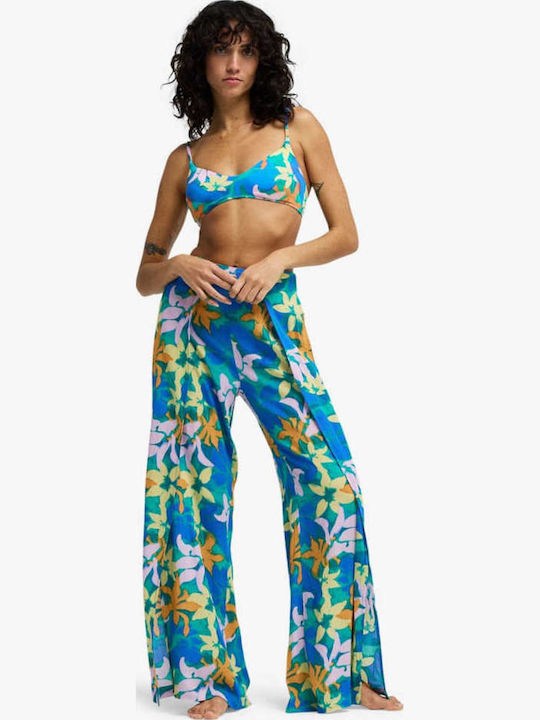 'split Spirit' Women's Fabric Trousers Blue