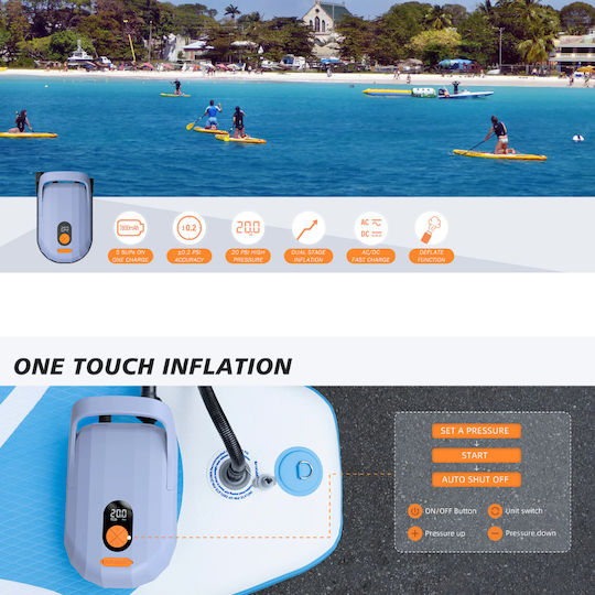 Airbank Whale Shark Pro Επαναφορτιζόμενη Ηλεκτρική Τρόμπα για Φουσκωτά