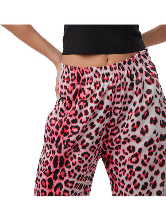 Fuchsia Wide Pantaloons Animal Print Stripes