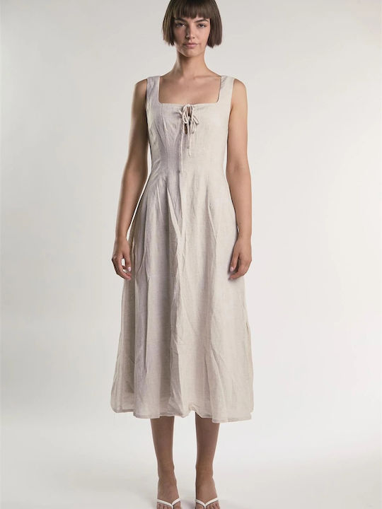 Summer Midi Dress with Wrap AΝ5633-DX58