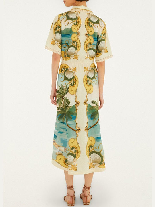 Summer Midi Shirt Dress Off-White