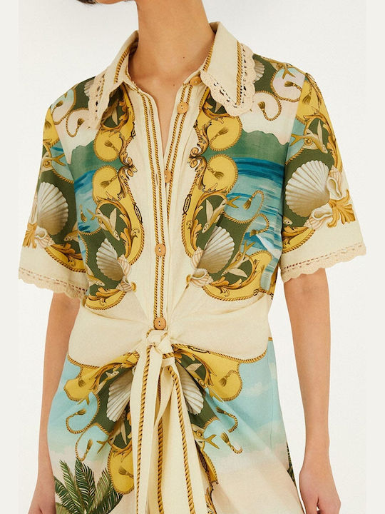 Summer Midi Shirt Dress Off-White