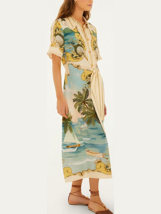 Summer Midi Shirt Dress Off-White
