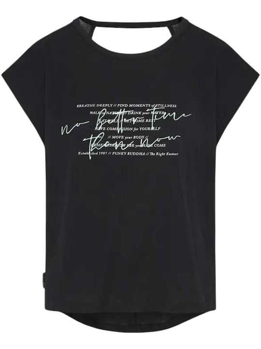 Damen Sommer Baumwoll-Ärmellose Schwarze Bluse FBL011-182-04-Schwarz