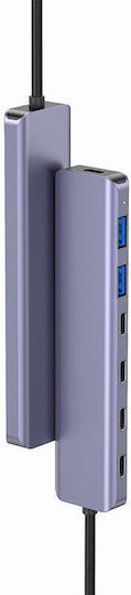 Platinet USB 3.2 7-Port Hub with USB-C Connection Gray