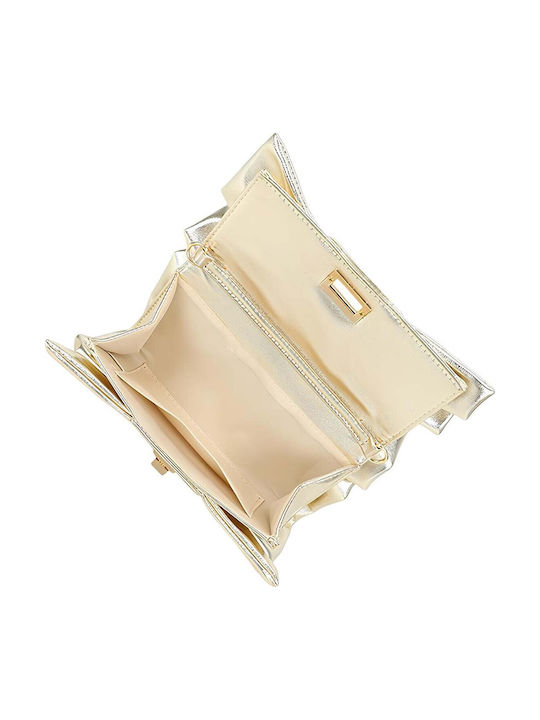 Gallantry Metallic Evening Clutch Women Bow Design Rotating Clasp Gold