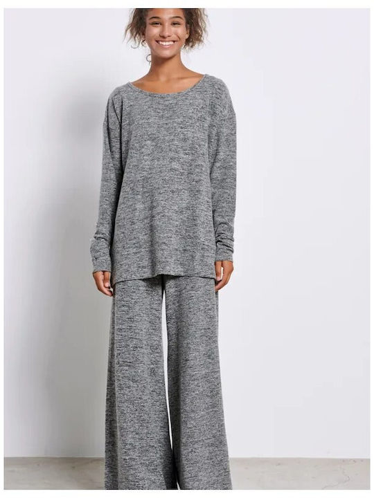 Women's Long Sleeve Sweater Grey Mel