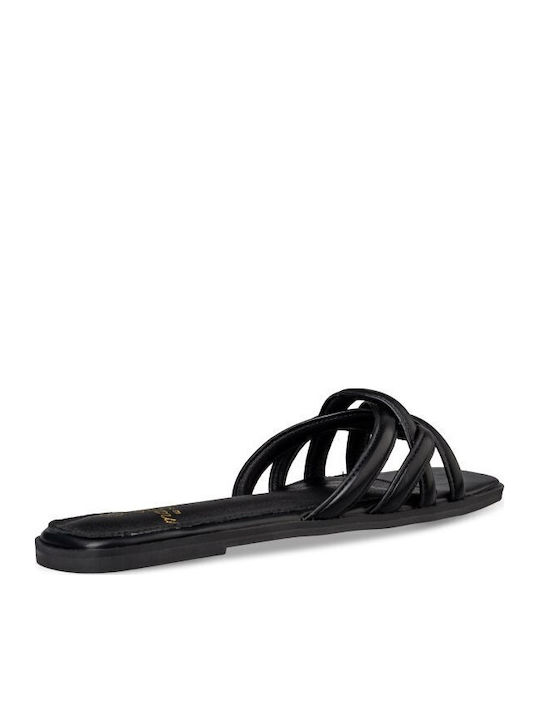 Damen Flache Sandalen Schwarz