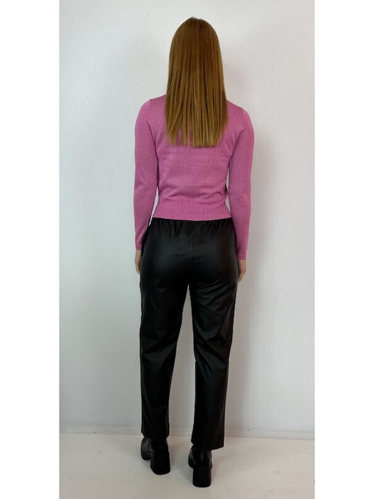 Mella Damen Langarm Kurz Pullover Rosa
