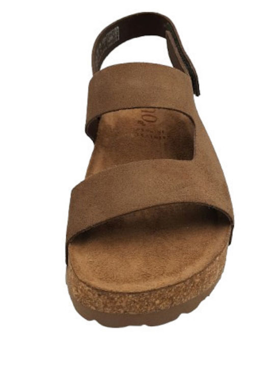 Leather Women's Anatomic Flat Sandals Brown