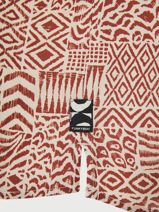 Kurzärmeliges Herrenhemd Henna Braune Mehrfarben FBM013-025-05-HENNA-BRAUN
