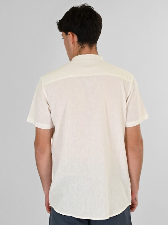 Short Sleeve Linen Shirt White