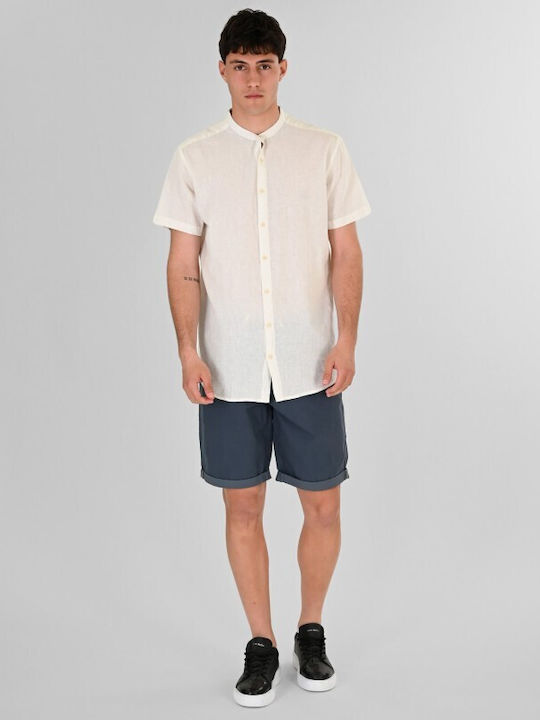 Short Sleeve Linen Shirt White