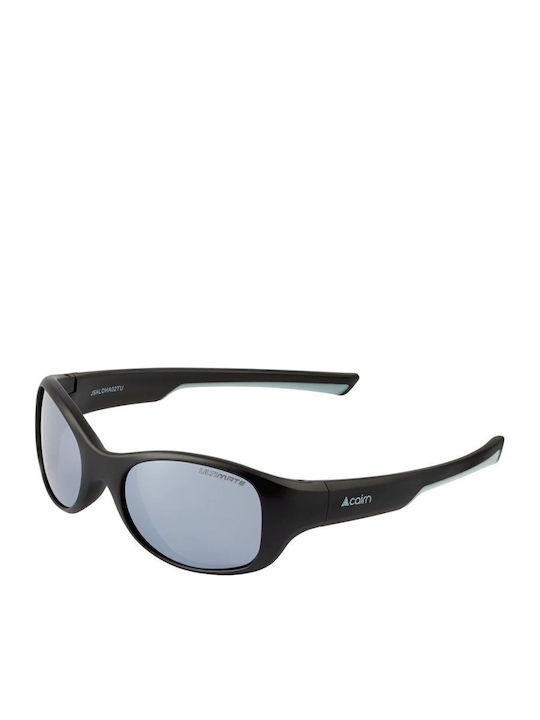 Cairn Unisex Sunglasses with Black Frame and Silver Mirror Lens JSALOHA-02TU