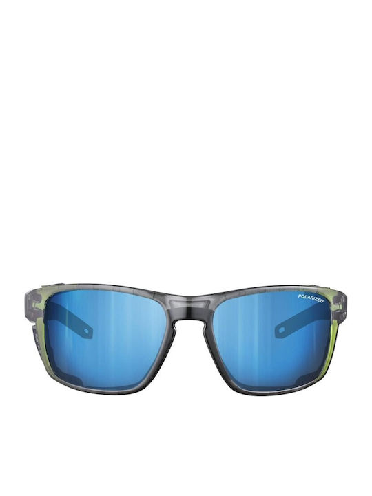 Julbo Shield-m Unisex Sunglasses with Light Blue Frame and Light Blue Polarized Mirror Lens J5449515