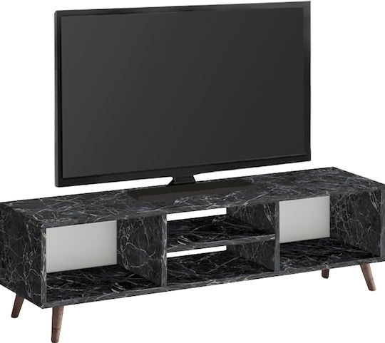 Stand TV Loren Negru Efect Marmură L120xA30xÎ40cm