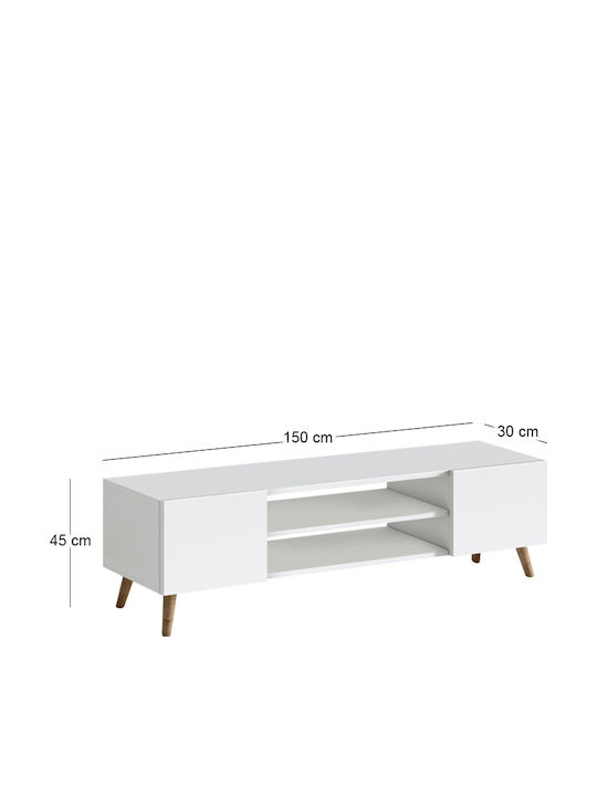TV Stand Etna White L150xD30xH45cm