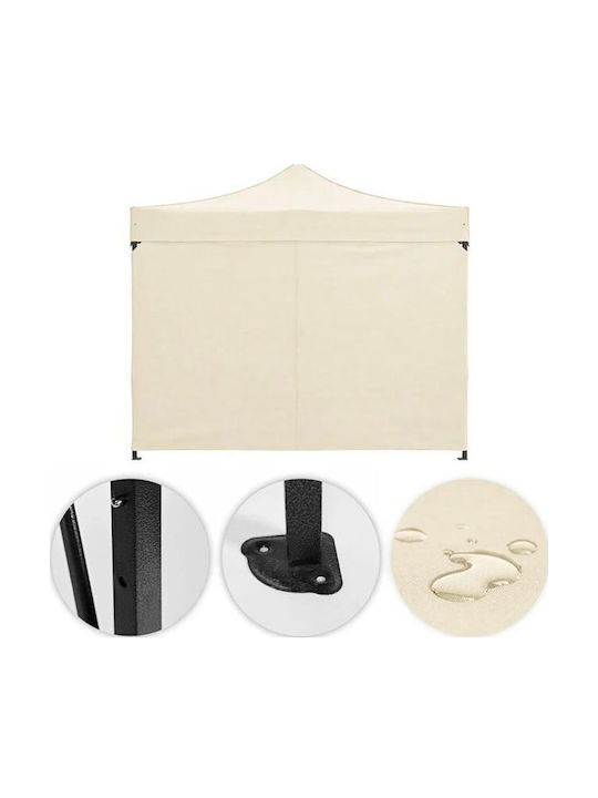 Foldable Garden Gazebo Beige 3x3m